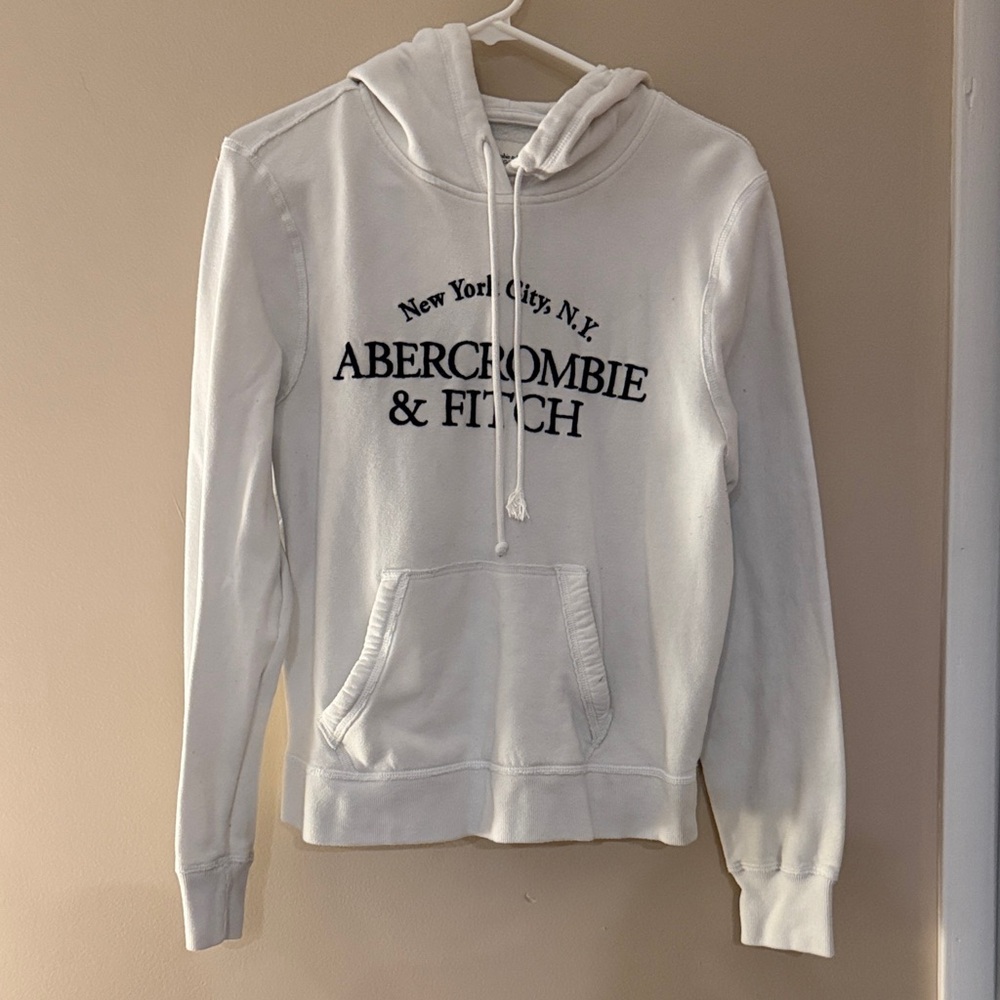 Abercrombie & Fitch Cream Hoodie with Logo